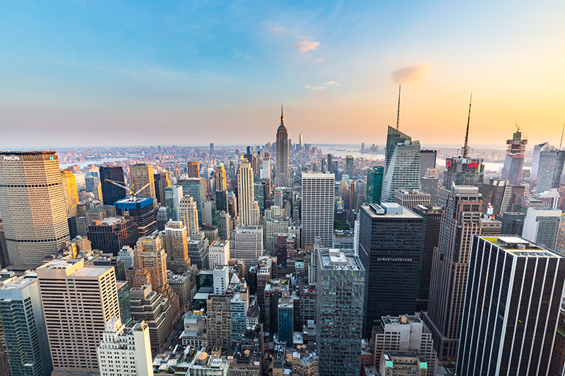 Photo of the NYC skyline looking towards the Empire State Building