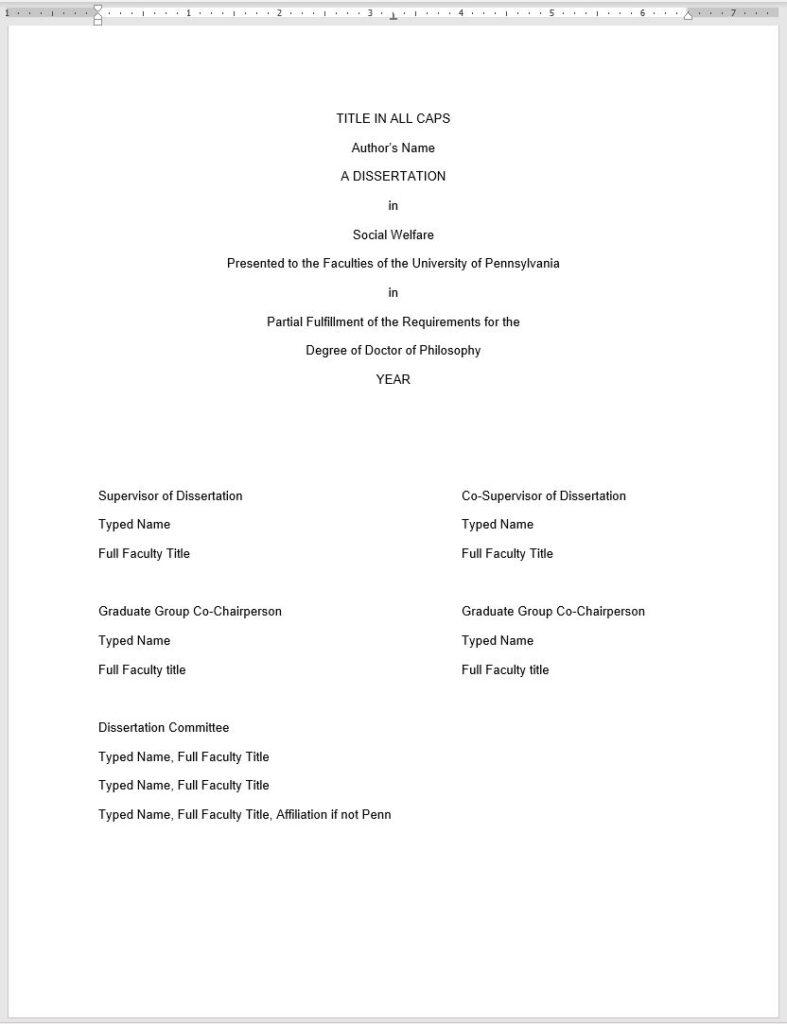 example of front page of thesis