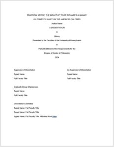 university of birmingham dissertation title page