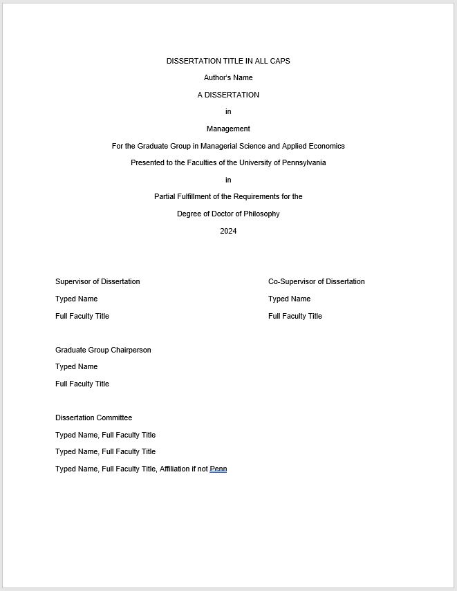 thesis format title page